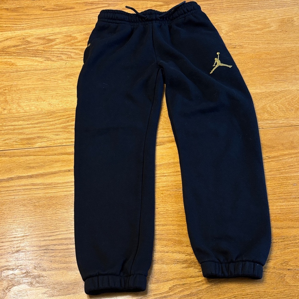 Jordan Kids Black Joggers with Gold Accents